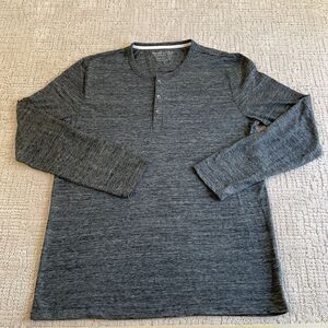 BANANA REPUBLIC Gray Vintage Henley T-Shirt Size Large